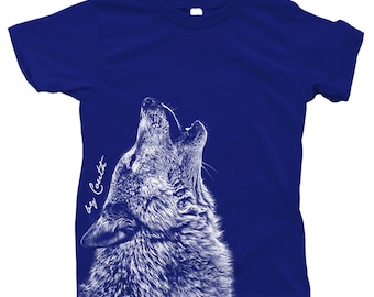 Wolf Tshirt, Boys Tshirt, Girls Tshirt, Birthday Gift, Cotton T-shirt, Cute Animal Print, Animal T-shirt, Toddler Shirt, Baby Tshirt