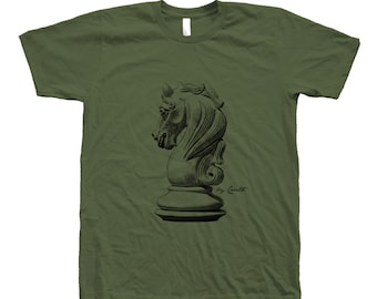 Chess T-shirt, Knight T Shirt, Unisex T-shirt, Men's T-shirt, Screen Print. Crew Neck Tshirt , Gifr for Men, Dad Gift