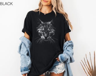 Cat Comfort Colors® T shirt, Unisex T-shirt, Women's T-shirt, Cat Mom Shirt, Cat Lover T-shirt, Retro T-shirt, 100% Cotton