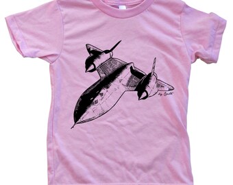 SR 71 Girls Tshirt, Birthday Gift, Airplane Tshirt, Toddler Shirt, Boys Tshirt, Blackbird Tshirt, Christmas Gift, Kids Tshirt