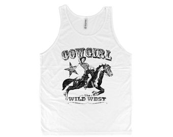 Cowgirl Horse Graphic Tank Top: Rodeo Beach Shirt