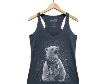 Polar Bear Tank Top, Bear Shirt, Cute Tank Top, Christmas Gift, Christmas Shirt, Animal Tank Top, Graphic Tank Top