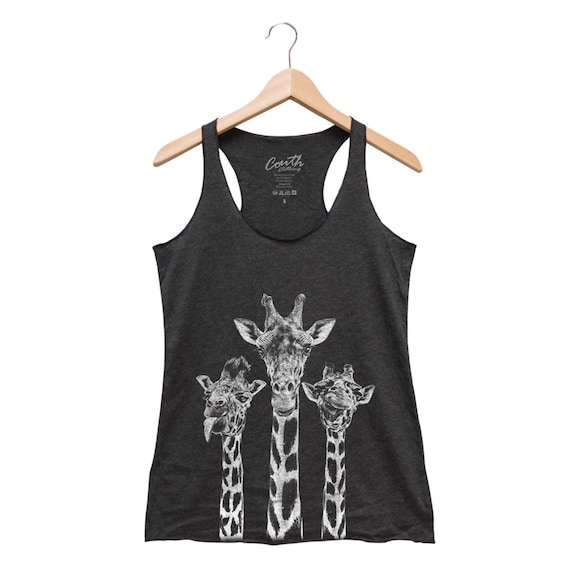 Three Giraffe Graphic Tank Tops Three Giraffe Graphic Tank Tops