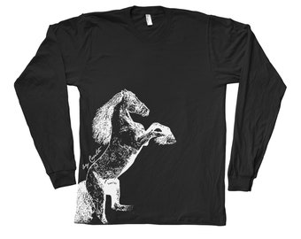 Horse Tshirt, Men's Tshirt, Unisex T-shirt, Long Sleeve, Graphic Tee, Screen Print,  Crew Neck, Cotton T-shirt, Animal Shirt