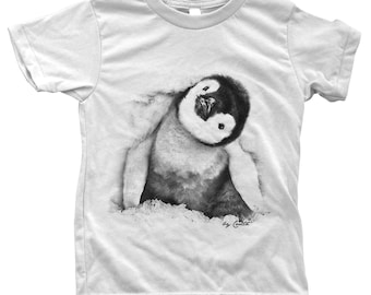 Kids Baby Penguin Tshirt, Penguin Shirt, Boys Tshirt, Girls Tshirt, Birthday Gift, Cute Kids Tshirt, Animal Tshirt