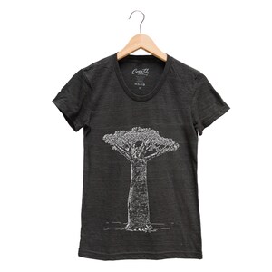 Women Junior Tshirt, Baobab Tree Shirt, Gift for Women, Shirt for Women, Tree T-shirt, Nature Shirt, Graphic Tee, Shirt with Tree Black