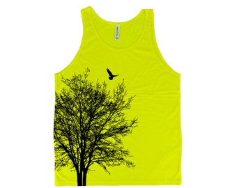 Tree Shirt, Nature Shirt, Tree Tank Top, Mens Tank Top, Summer Shirt, Camping Shirt, Bird Shirt, Black Tank Top, Graphic Tee , Womens Tank