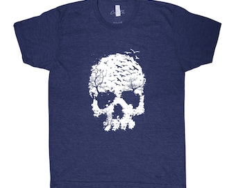 Skull Tshirt, Halloween Shirt, Men Graphic Tee, Black tshirt, Halloween Costume, Spider Web, Gothic, Tshirt Men, Funny Shirt, Gift