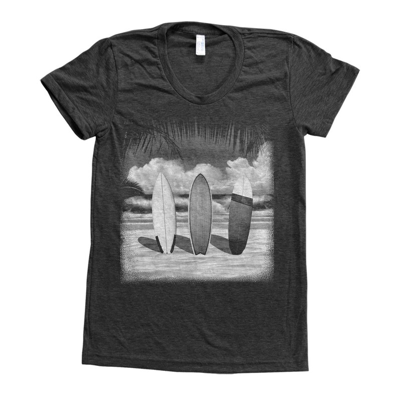 SURFING Shirt Women Screen Print Triblend Short Sleeve Tshirt Etsy