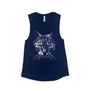 Cat Tank - Muscle Tee - Muscle Tank - Womens Shirt - Summer Shirt - Vacay Shirt - Gift for Women - Tank Top for Women - Animal Print Shirt
