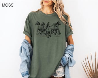 Horse Shirt, Comfort Colors® T shirt, Unisex T-shirt, Women's T-shirt, Country Shirt, Lover T-shirt, Retro T-shirt, 100% Cotton