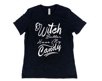 Halloween Shirt, Womens Tshirt, Witch Shirt, Goth Shirt, Screenprint Shirt, Skeleton Shirt, Birthday Gift, Graphic Tee