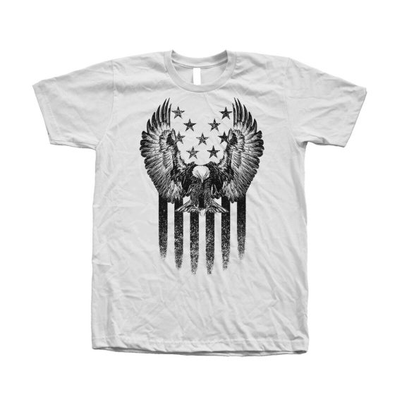 Distressed Eagle American Flag T-shirt USA Patriotic Graphic Tee