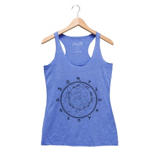 Constellation, Zodiac Tank Top, Women's Tank Top, Ladies Tank Top, Graphic Tee, Birth Sign Shirt, Zodiac Dial, Stars Royal