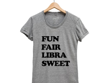 Libra Shirt, Women Junior T-shirt, Short Sleeve, Graphic Tee, Birthday T-shirt, Birthday Zodiac Sign, Gift for Women, Gift for Libra