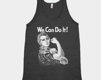 Rosie the Reveter Unisex Tank Top -  Triblend Tank Top - We Can Do It - Womens Tank Top - Mens Tank Top - Rosie Shirt - Birthday Gift