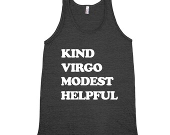 Virgo Shirt - Zodiac Tank Top - Triblend Racerback Tank Top - Hand Screen Print - Zodiac Shirt - Summer Tank - Black Shirt  - Star Shirt