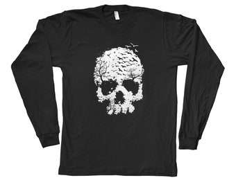 Halloween Long Sleeve Shirt, Skull Long Sleeve, Gothic Tshirt, Halloween Gift, Horror Shirt, Ghost Shirt, Scary Shirt, Boo Shirt, Emoji