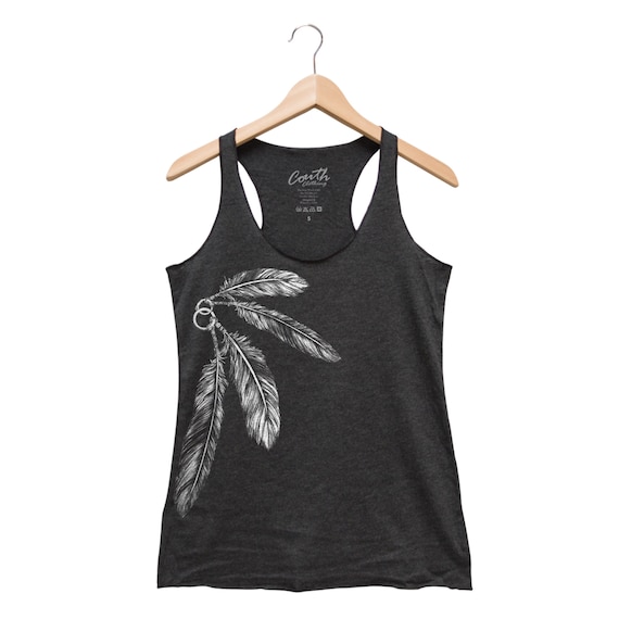 feather print tank top