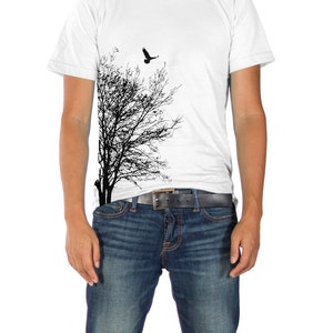 Tree Shirt, Nature Shirt, Tree Tshirt, Nature Shirt, Summer Shirt, Camping Shirt, Bird Shirt, Black Tshirt, Graphic Tee, Bird Shirt image 1