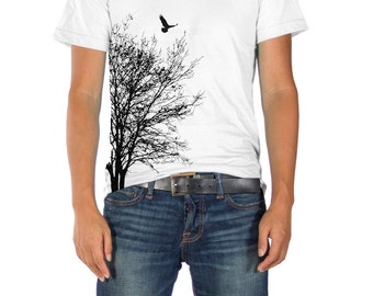 Tree Shirt, Nature Shirt, Tree Tshirt, Nature Shirt, Summer Shirt, Camping Shirt, Bird Shirt, Black Tshirt, Graphic Tee, Bird Shirt