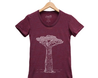 Women Junior Tshirt, Baobab Tree Shirt, Gift for Women, Shirt for Women, Tree T-shirt, Nature Shirt, Graphic Tee, Shirt with Tree