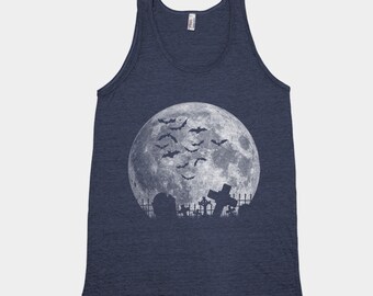 Halloween Tank Top, Unisex Tank Top, Men's Tank Top, Moon Tank Top, Full Moon Tank Top, Black Tank Top, Halloween Costume, Halloween Party