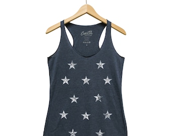 Star Tank Top for Women, Gift for Women Graphic Tee, Gift for Friend, Space Tank Top, Black Tank Top, Raceback Gift for Girl Friend