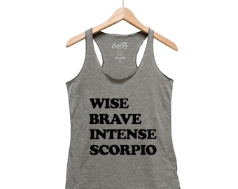 Scorpio Tank Top, Women Tank Top, Racerback Tank Top, Birth Sign Shirt, Gift for Birthday, Gift for Women, Personality Shirt, Zodiac Shirt