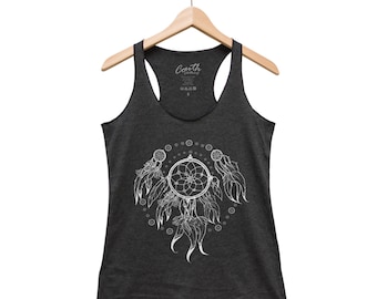 Dreamcatcher Tank - Racerback Tank Top - Tribal Print - Screen Print - Summer Shirt - Vacay Shirt - Gift for Women - Tank Top for Women