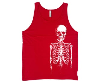 Men Tank Top, Halloween Shirt, Skeleton Tank Top, Gothic Women Tank Top, Unisex Tank Top, Mens Shirt. Halloween Costume, Funny Halloween Tee