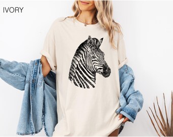 Zebra Comfort Colors® T shirt, Unisex T-shirt, Women's T-shirt, Graphic Tee, Nature Lover T-shirt, Retro T-shirt, 100% Cotton