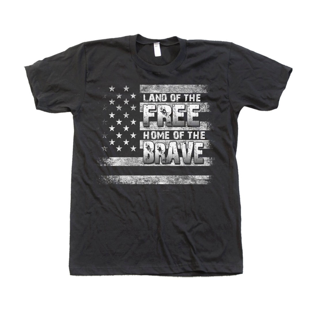 Land of the Free Home of the Brave T Shirt Hand Screen Print - Etsy