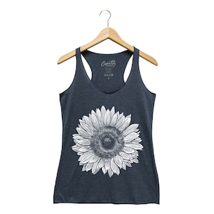 Sunflower Tank Top, Sunflower Shirt, Floral Shirt, Flower Tank Top, Garden Shirt, Womens Summer Shirt, Sunshine Shirt