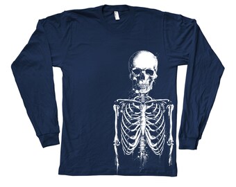 Halloween Long Sleeve Shirt, Skeleton Long Sleeve, Gothic TShirt, Halloween Gift, Horror Shirt, Ghost Shirt, Scary Shirt, Boo Shirt