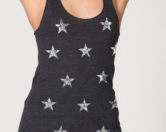 Star Tank Top for Women, Gift for Women Graphic Tee, Gift for Friend, Space Tank Top, Black Tank Top, Raceback Gift for Girl Friend