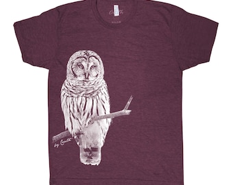 Unisex 3D Owl Graphic T-Shirt - Nighthawk Active Sportswear Tee For Men & Women