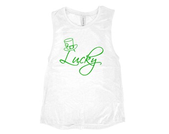 St Patricks Day Shirt Women, Lucky Tank Top, St Paddy Day Shirt, Irish shirt, Four Leaf Clover, Shamrock Shirt, Irish shirt