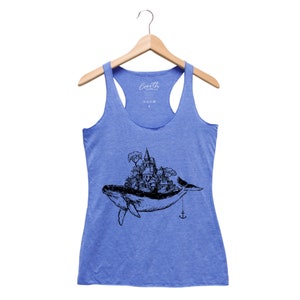 Whale Tank Top for Women Animal Shirt Gift for Her Summer Racerback Tank Top Cute Screenprint Top for Girl Birthday Graphic Tee