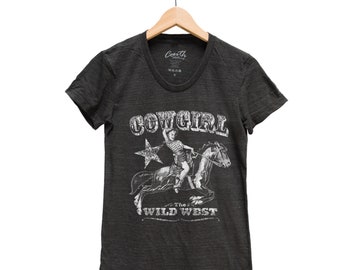 Cowgirl Shirt for Women Junior Tshirt with Horse Gift for Her Shirt with Western Country Shirt for Concert for Girl Rodeo T-shirt