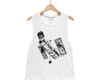 Hubble Shirt, NASA Shirt, Muscle Tank Top, Womens Tank Top, Space Science Shirt, Black Tank Top, Space Astronaut Graphic Tee, Funny Shirt