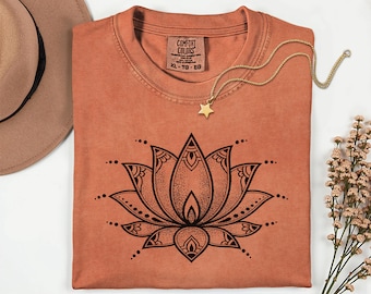 Lotus Flower Graphic Tee - Comfort Colors Womens T-Shirt