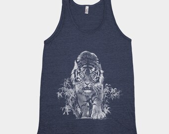 Tiger Tank Top, Mens Shirt, Unisex Tank Top, Graphic Tee, Screen Print, Crew Neck, Animal Shirt, Mens Tank Topp, Birthday Gift