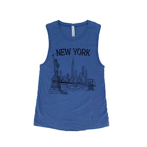 New York Tank Top Womens Muscle Tank  NYC Shirt for Her State Shirt Home Muscle Tee I Love New York Vacay Shirt Brooklyn Tee Long Island