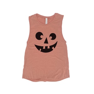 Jack O Lantern Halloween Shirt, Muscle Tank Top, Women Tank Top, Halloween Costume Shirt, Gothic, Funny Shirt, Halloween Tank