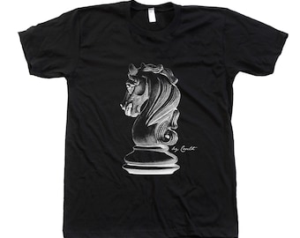 Chess T-shirt, Knight T Shirt, Unisex T-shirt, Men's T-shirt, Screen Print. Crew Neck Tshirt , Gifr for Men, Dad Gift