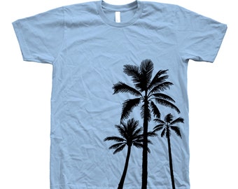 Palm Tree T-shirt, Men's T-shirt, Unisex T-shirt, Screen Print, Crew Neck, 100% Cotton, Tree Shirt, White T-shirt, Short Sleeve
