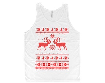 Christmas Tank Top, Mens Tank Top, Unisex Tank Top, Ugly Sweater Tank Top, Gift for Men, Gothic Shirt, Bohemian