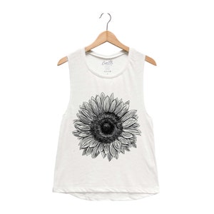 Sunflower Tank - Muscle Tee - Muscle Tank - Cute Shirt - Summer Shirt - Vacay Shirt - Gift for Women - Tank Top for Women - Flower Shirt