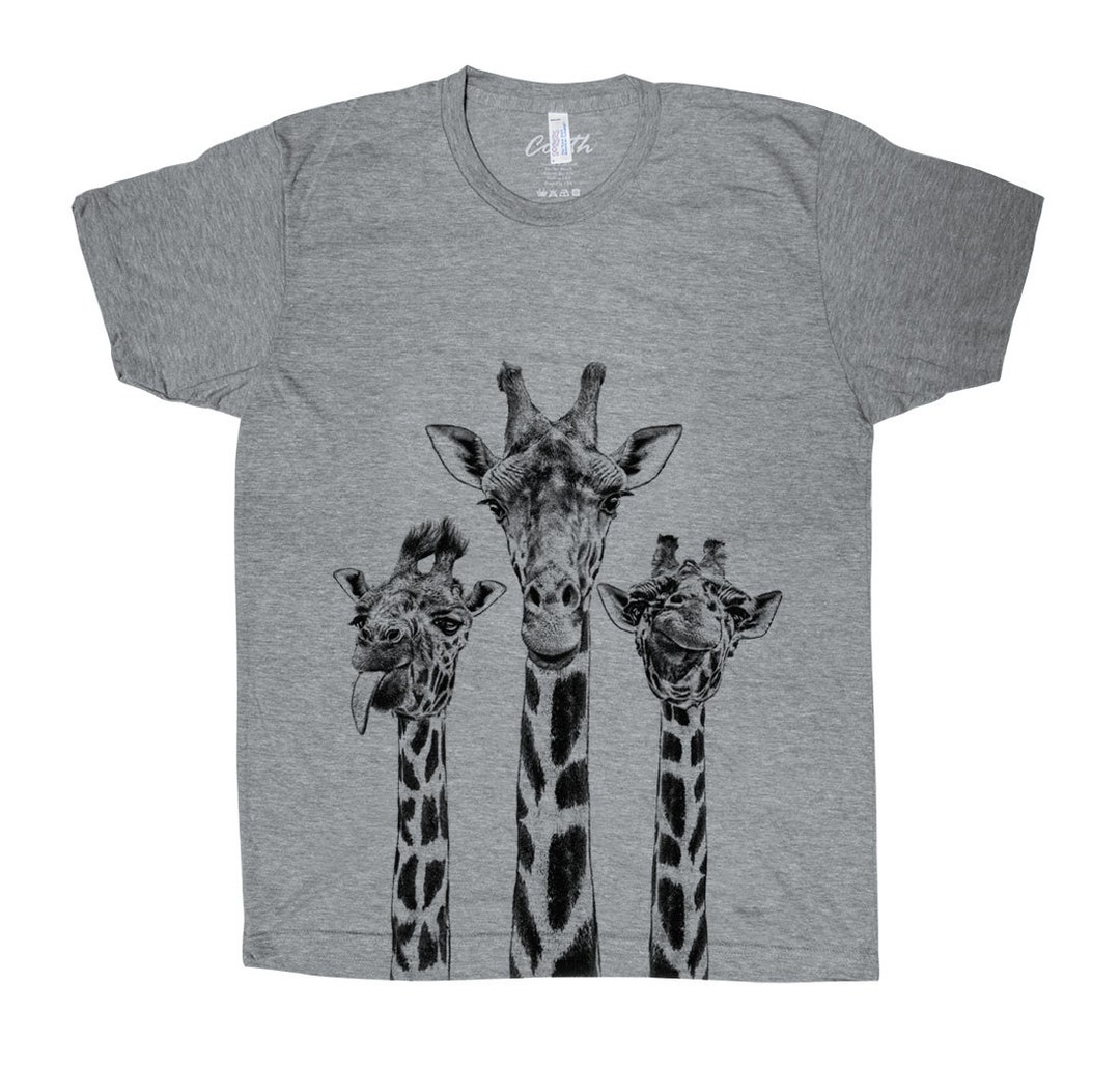 Giraffe T-shirt Men Graphic Tee Custom Hand Screen Print - Etsy
